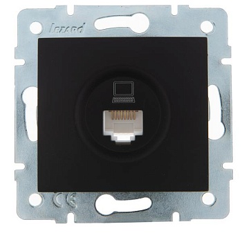 Механизм розетки компьютерной 1-м СП Karina RJ45 черн. бархат LEZARD 707-4288-139