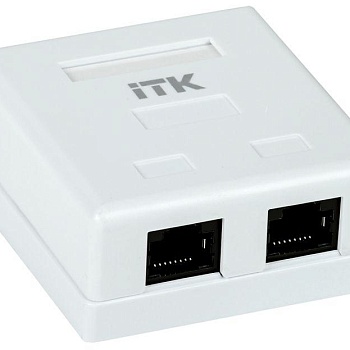 Розетка компьютерная 2-м ОП RJ45 кат.5E UTP ITK CS2-1C5EU-22