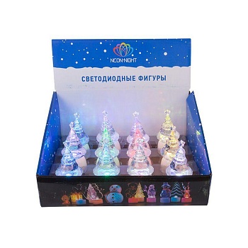 Фигура светодиодная "Елочка Кристалл" 1LED RGB 1.5Вт IP20 на подставке элементы питания 3хAG13(LR44) (в компл.) Neon-Night 501-051