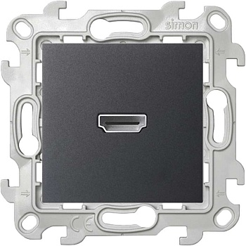 Механизм коннектора HDMI 1.4 1-м СП Simon24 IP20 графит Simon 2411094-038