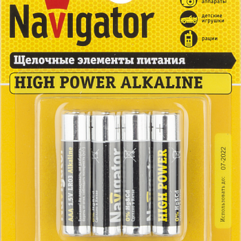 Элемент питания алкалиновый 94 751 NBT-NE-LR03-BP4 (блист.4шт) Navigator 94751
