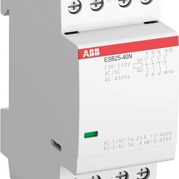 Контактор ESB25-40N-01 модульный (25А АС-1 4НО) катушка 24В AC/DC ABB 1SAE231111R0140