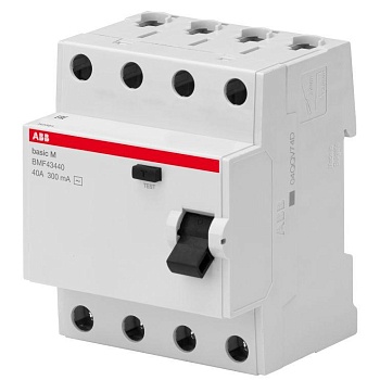 Выключатель диф. тока 4п 40А 30мА тип AC Basic M BMF41440 ABB 2CSF604041R1400