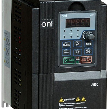 Преобразователь частоты A650 380В 3Ф 3.7кВт 9.5А ONI A650-33E037T