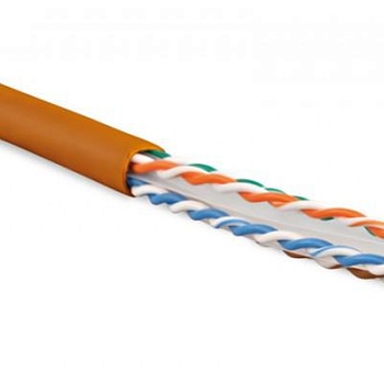 Кабель витая пара U/UTP кат.6 4х2х23AWG solid LSZH нг(А)-HF UUTP4-C6-S23-IN-LSZH-OR-305 оранж. 305м (м) Hyperline 47461