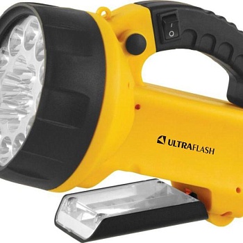 Фонарь UF3712LED (аккум 220В/12В желт. 19 LED; 4В 2Ач пласт. короб) Ultraflash 8310
