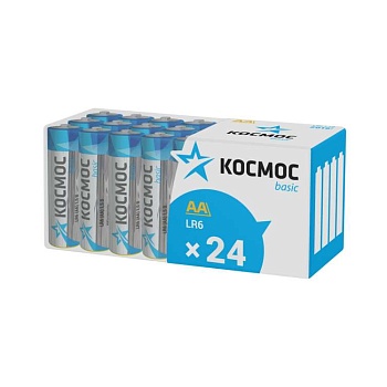 Элемент питания алкалиновый LR6 пласт. бокс (уп.24шт) Космос KOCLR6_24BOX