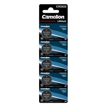 Элемент питания литиевый CR CR2025 BL-5 (блист.5шт) Camelion 1594