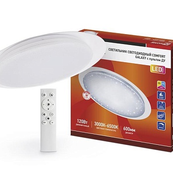 Светильник светодиодный COMFORT GALAXY 120Вт 230В 3000-6500К 9600лм 600х85 мм с пультом ДУ IN HOME 4690612035079