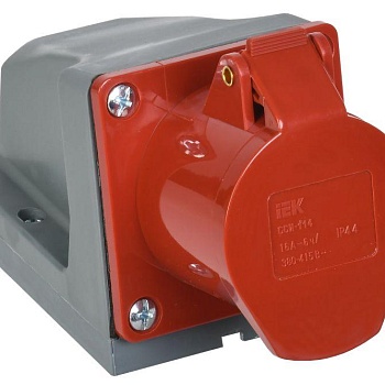 Розетка ОП 16А 380В 3P+PЕ ССИ-114 IP44 IEK PSR12-016-4