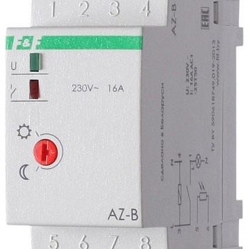 Фотореле AZ-B (выносной герметичный фотодатчик IP65 монтаж на DIN-рейке 2 модуля 230В 16А 1НО IP20)(аналог ФР-7Е) F&F EA01.001.009