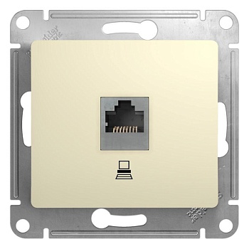 Механизм розетки компьютерной 1-м СП Glossa RJ45 кат.5E беж. SchE GSL000281K