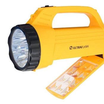 Фонарь LED3819CSM (аккум 220В желт. 9LED +12SMD LED 2 режима SLA) Ultraflash 12102/12860