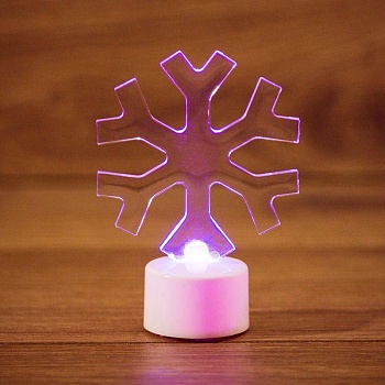 Фигура светодиодная "Снежинка" 1LED RGB 1.5Вт IP20 на подставке элементы питания 3хAG13(LR44) (в компл.) Neon-Night 501-055