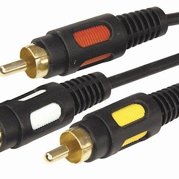 Шнур 3RCA Plug - 3RCA Plug 5м (GOLD) Rexant 17-0215