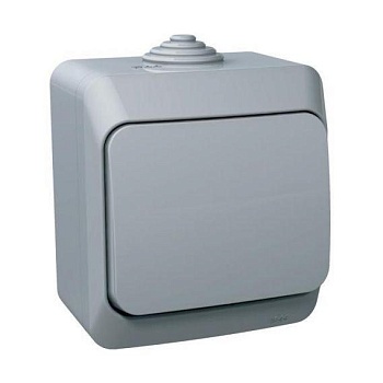 Переключатель проходной 1-кл. ОП Этюд 10А IP44 10AX сер. SchE BA10-046C