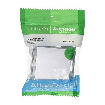 Механизм переключателя проходного 1-кл. СП AtlasDesign 10А IP20 (сх. 6) 10AX алюм. SchE ATN000361