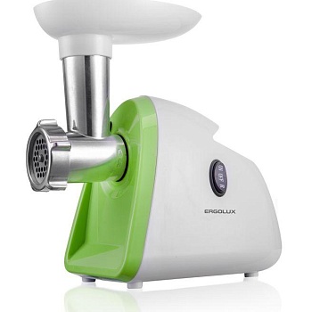 Мясорубка электрическая ELX-MG01-C34 1800Вт реверс 220-240В бел./салат. Ergolux 13968