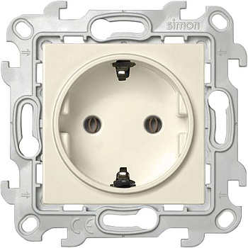 Механизм розетки 1-м СП Simon24 16А IP20 2P+E Schuko без защ. шторок сл. кость Simon 2450434-031