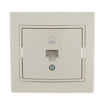 Розетка компьютерная 1-м СП Mira RJ45 крем./крем.. LEZARD 701-0303-139