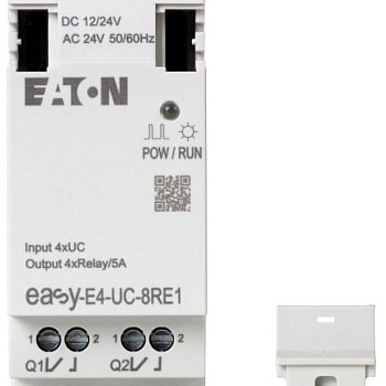 Модуль ввода/вывода EASY-E4-UC-8RE1 12/24В DC 24В AC 4DI 4DO реле 5А EATON 197217