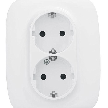 Розетка 2-м СП Valena Allure 16А IP20 250В 2х2P+E защ. шторки безвинт. клеммы с лицев. панелью бел. Leg 753726