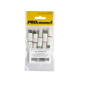 Разъем штекер TV без пайки бел. (уп.5шт) PROCONNECT 05-2041-2-9