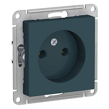Механизм розетки 1-м СП AtlasDesign 16А IP20 без заземл. изумруд SchE ATN000841