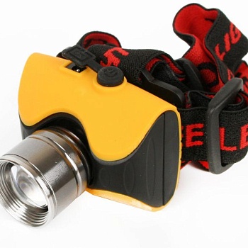 Фонарь налобный E157 (аккум. 220В CREE 3Вт пласт. бокс; желт.) Ultraflash 12351