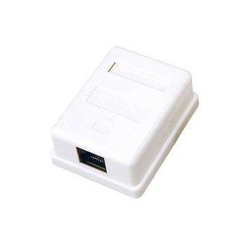 Розетка компьютерная 1-м ОП RJ45 кат.5E UTP неэкранир. бел. REXANT 03-0121