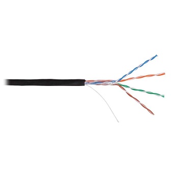 Кабель U/UTP 4 пары кат.5e (класс D) тест по ISO/IEC 100МГц ож BC (чистая медь) 24AWG (0.50мм) внешний PE до -60град.C черн. (уп.305м) NIKOLAN NKL 4600B-BK
