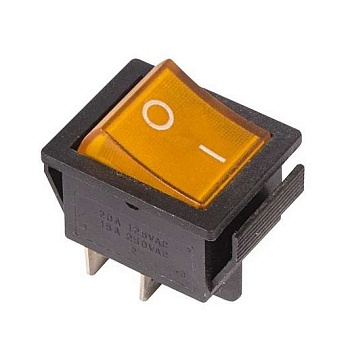Выключатель клавишный 250В 16А (4с) ON-OFF желт. с подсветкой (RWB-502 SC-767 IRS-201-1) Rexant 36-2333