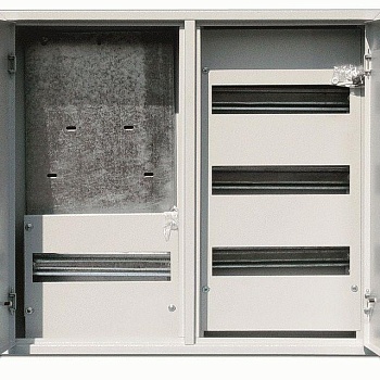 Корпус учетный навесной ЩРУН-3/48 520х585х160 IP31 3-фазн. 48мод. двудверный метал. SchE 30404DEK