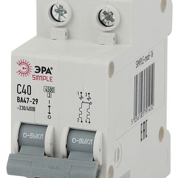 Выключатель автоматический модульный 2п C 25А 4.5кА ВА 47-29 SIMPLE-mod-14 ЭРА Б0039231