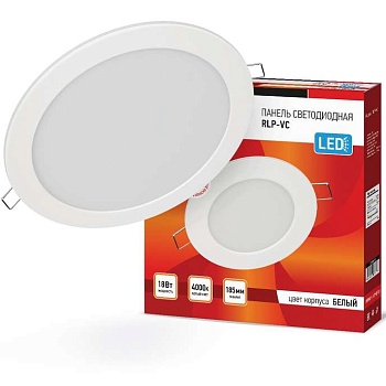 Светильник светодиодный RLP-VC 18Вт 230В 4000К 1440лм 185мм бел. (Аналог Downlight) IP40 IN HOME 4690612023373