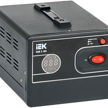 Стабилизатор напряжения 1ф 2кВА HUB переносной IEK IVS21-1-002-13