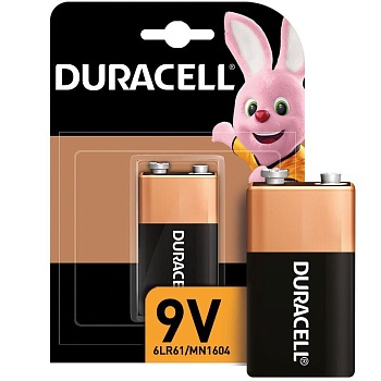 Элемент питания алкалиновый "крона" LR MN 1604/6LR61 ВР-1 (блист.1шт) Duracell 00000754