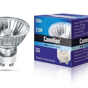Лампа галогенная JCDRC 220В 50Вт GU10 Camelion 5560