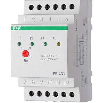 Переключатель фаз PF-431 (с приоритетной фазой; монтаж на DIN-рейке 35мм 3х400/230+N 3х16А IP20) F&F EA04.005.001