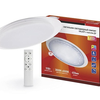 Светильник светодиодный COMFORT GALAXY 55Вт 230В 3000-6500К 4400лм 450х85мм с пультом ДУ IN HOME 4690612035062