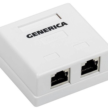 Розетка компьютерная 2-м ОП RJ45 кат.5E FTP GENERICA ITK CS2-1C5EF-22-G