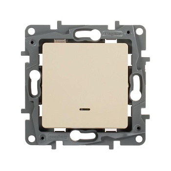 Механизм выключателя 1-кл. СП Etika 10А IP20 250В 10AX с подсветкой / индикацией безвинт. зажимы сл. кость Leg 672303