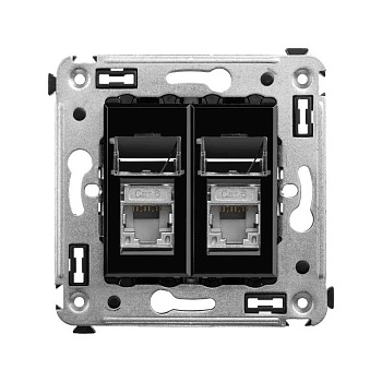 Розетка компьютерная 2-м СП Avanti "Черный квадрат" RJ45 кат.6 экранир. DKC 4402394