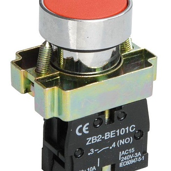 Кнопка LAY5-BA41 без подсветки красн. 1з IEK BBT60-BA-K04