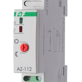 Фотореле AZ-112 (выносной герметичный фотодатчик монтаж на DIN-рейке 1 модуль 230В 16А) F&F EA01.001.013