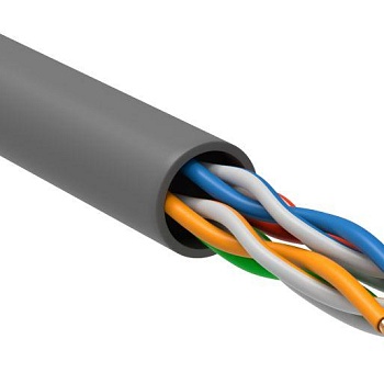 Кабель витая пара U/UTP кат.5e 4х2х24AWG solid LSZH сер. 305м (м) ITK LC1-C5E04-121
