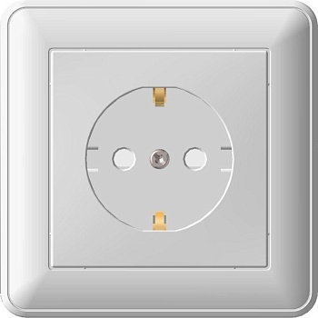 Розетка 1-м СП W59 16А IP20 с заземл. защ. шторки в сборе сл. кость SchE RS16-152-28