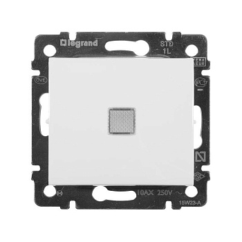 Механизм выключателя 1-кл. СП Valena 10А IP31 250В с зел. индикацией бел. Leg 774410