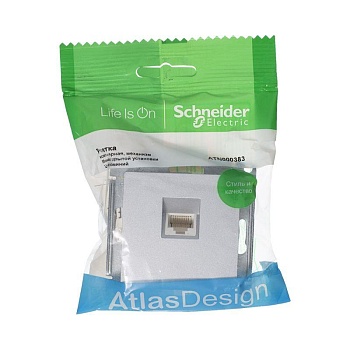 Механизм розетки компьютерной AtlasDesign RJ45 кат.5E алюм. SchE ATN000383