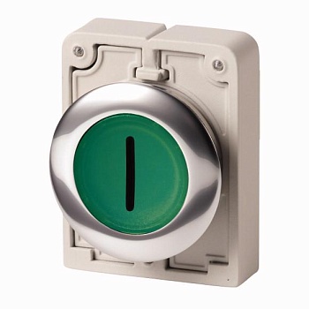 Кнопка плоская 30мм с подсветкой с фиксацией M30C-FDRL-G-X1 EATON 182932